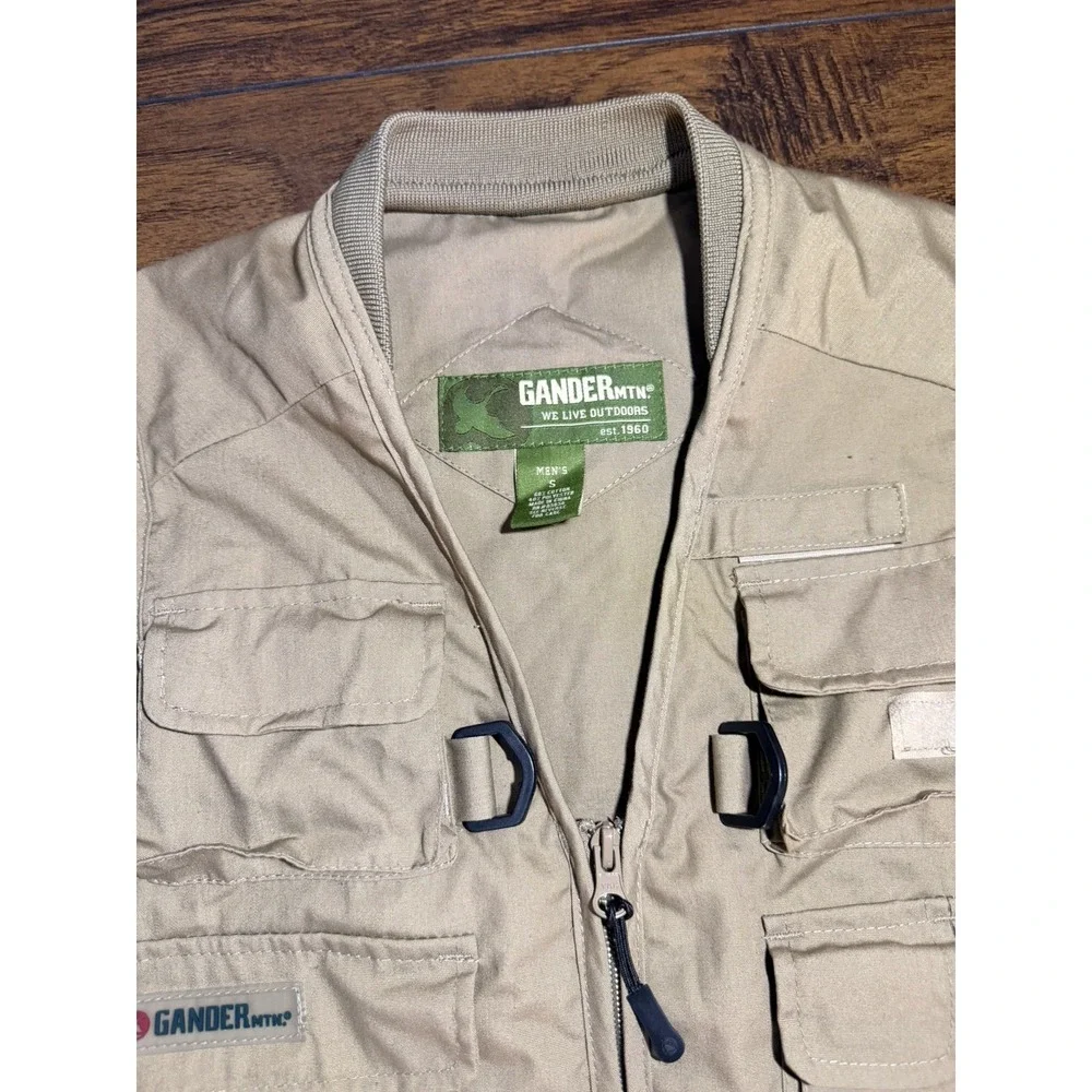 Vintage GANDER‎ MOUNTAIN Fly Fishing Hunting Vest 2 Zipper Pockets Outdoors